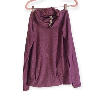 LULULEMON Cowl Neck Dusty Rose Soft  Sweater sweatshirt with key hole hand